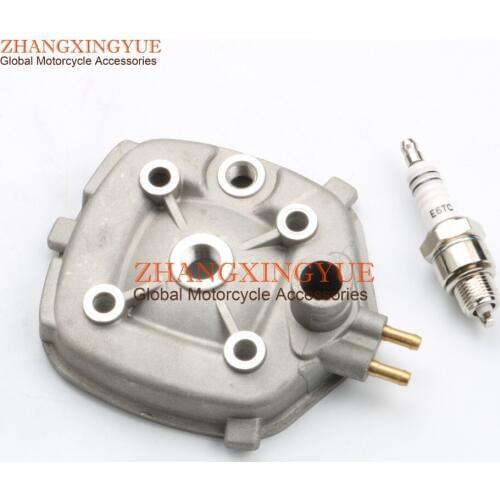 2 stroke Cylinder Head+ E6TC spark plugs for Minarelli Motowell Crogen RS Magnet RS 2T 50cc 70cc 40mm 47mm