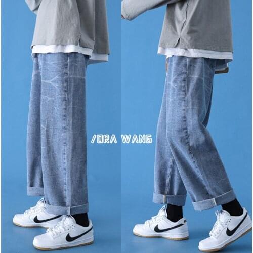 Jeans 2021 Spring And Summer Loose Washable Mens And Womens Neutral Dad Pants Capris Sport Streetwear Fashion New Arrivals