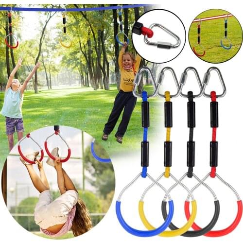 Gymnastic Rings For Kids Gym Ring With Adjustable Straps Buckles Indoor Fitness Home Playground Gym Pull-up Playground Equipment