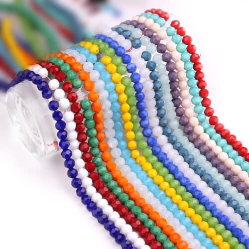 Crystal Beads Crafts Jewelry Material Wholesale 8mm Round Glass Faceted Loose Beads For Needlework Accessories DIY Making