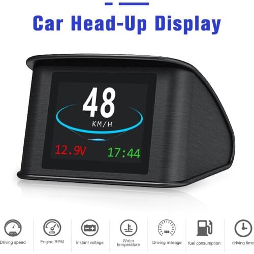 HUD OBD2 Car Gauges On-board Computer Auto Speedometer Overspeed Alarm Head Up Display Fuel Consumption Temperature Warning