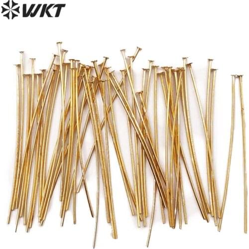 JFE24 New Arrival High Quality 100 Raw Brass Head Pin, Findings (35.5 mm ＆ 45.5mm) Earring Making Findings