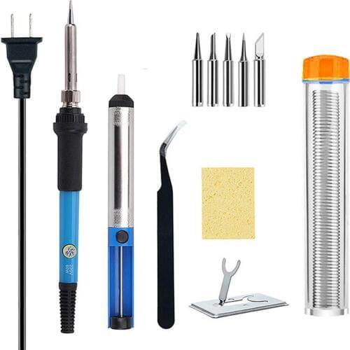 US/UK/EU Plug Soldering Iron Kit Adjustable Temperature Soldering Welding Iron Set Welding Tool DIY WWO66
