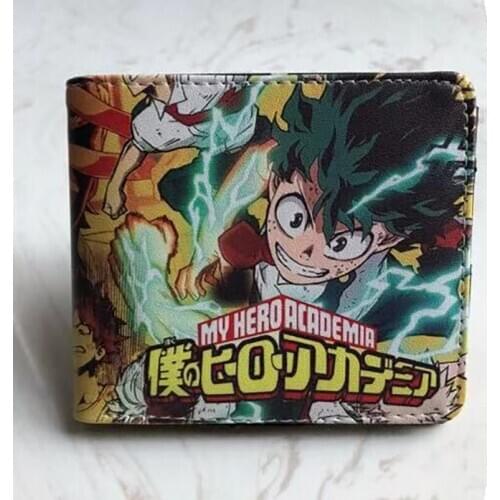 Anime My Hero Academia Izuku Midoriya Character wallet card holder Zipper coin pocket Women Coin Purse Cartoon Short Wallet