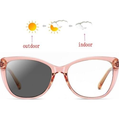Square Nearsighted Glasses for women Transition sunglasses photochromic Short-sight Eyeglasses Prescription Diopter 0 -0.5 NX