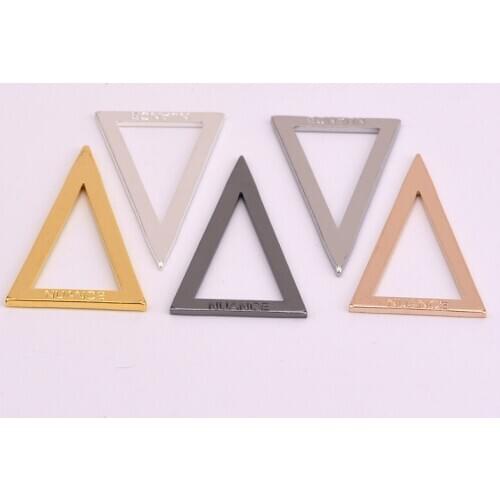 35 * 20mm carving (NUANCE) LOGO geometric hollow triangle brass pendant DIY jewelry accessories handmade materials