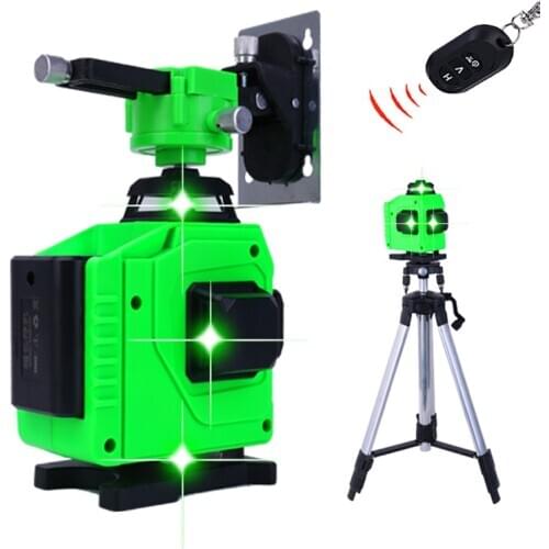 3D 4D 12/16 Lines Laser Level Self-Leveling 360° Rotating Vertical & Horizontal Lasers Green Lines High Precision Laser Level