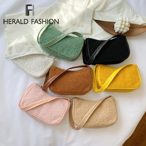 Lamb Like Fabrics Armpit Shoulder Bags for Autumn Winter Quality Woolen Womens Designer Handbag Ladies Underarm Shoulder Bags