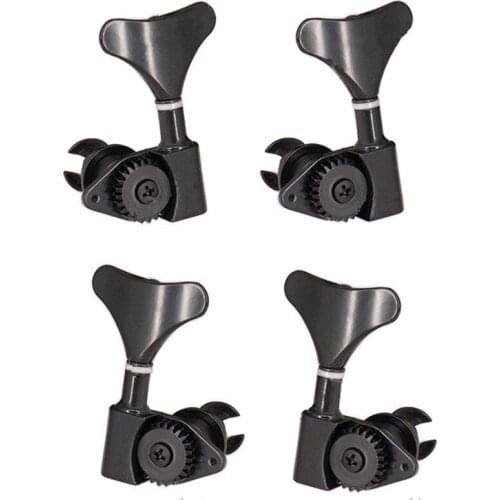 A Set 4 Pcs fish tail Open Gear Opened Bass String Tuners black Tuning Pegs Keys Machine Heads for Electric Bass Guitar parts