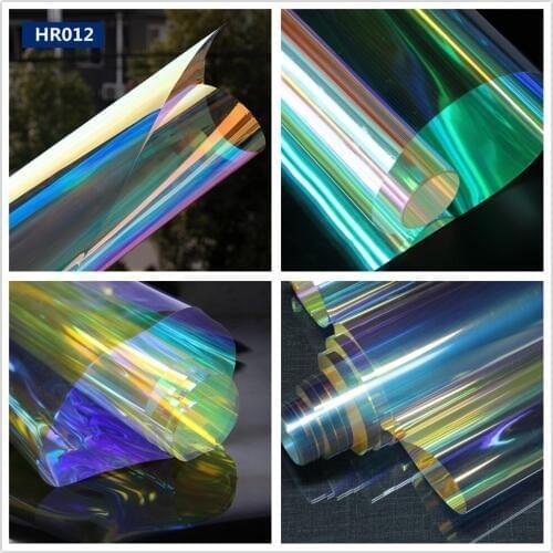 SUNICE Chilly Effect Dichroic Iridescent Stained Glass Sticker Self-adhesive Art Festival Decoration Stage Glass 35cmX500cm