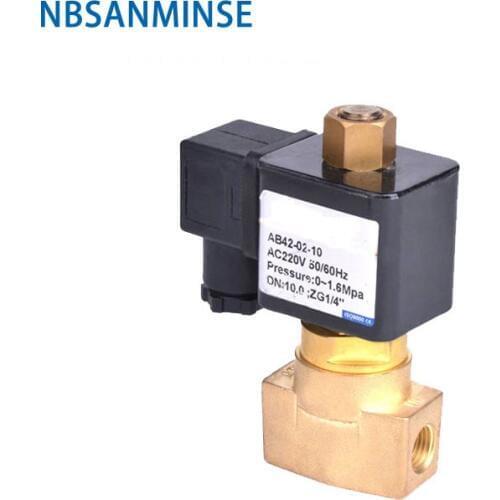 NBSANMINSE CKD Type Two way two position brass solenoid valve AC220V DC24V DC12V Direct Acting 0-1.6mpa AB42-02-10 Normally Open