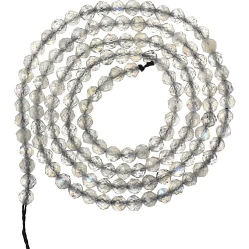 2mm 3mm Natural Stone Small Beads Black Spinel Crystal Loose Beads For Jewelry Making DIY Bracelet Necklace Length 38cm