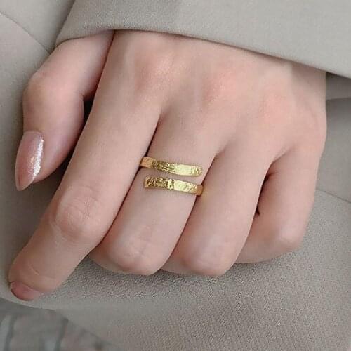 New Personality Designer Twist Small Matte Silver Color Gold Rings For Women Teens Fashion Elegant Jewelry Gift