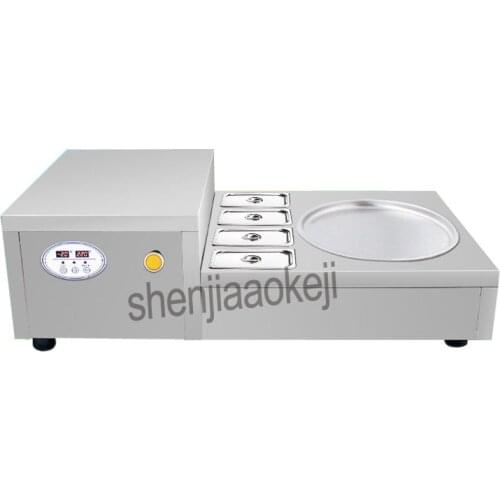 Stainless Steel Single Round Pan Fry Yogurt Machine Fried Ice Roll machine Commercial Desktop Fried Ice Cream Machine 220v 740w