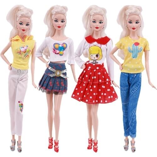 2021 New Year Festive Barbies Dress Balloon Cactus T-Shirt Trouser For Cocktail Daily Casual Clothing Accessories Barbies Clothe