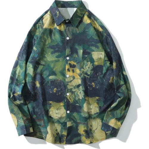 2021 Spring/Summer Korea Harajuku Fashion Mens And womens Trendy Shirts Preppy Style Loose Casual Couple Gothpunk Shirt Tops