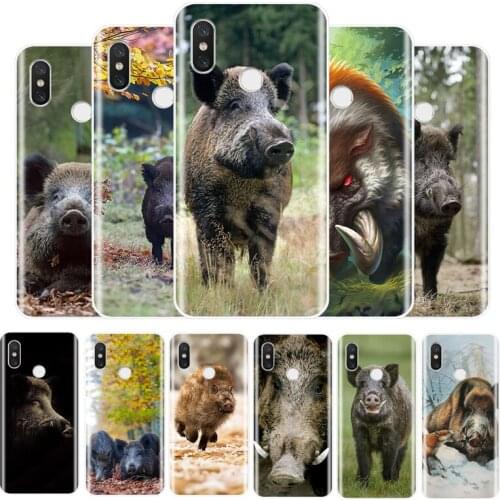 Wild boar Silicone phone case For Xiaomi redmi 4 5 6 7 X A Plus Pro Note 5Pro 6 7 8 TPU soft Back Shell