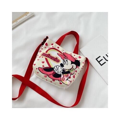 Disney canves girl messenger bag cartoon mickey mouse shoulder bag cute mini handbag coin purse