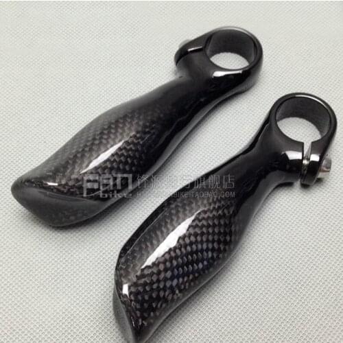 Ultralight Glossy 3K Carbon Fiber MTB Bicycle Handlebar Bar Ends 22.2MM Mountain Bike Bar End Bicycle Parts 120g/pair
