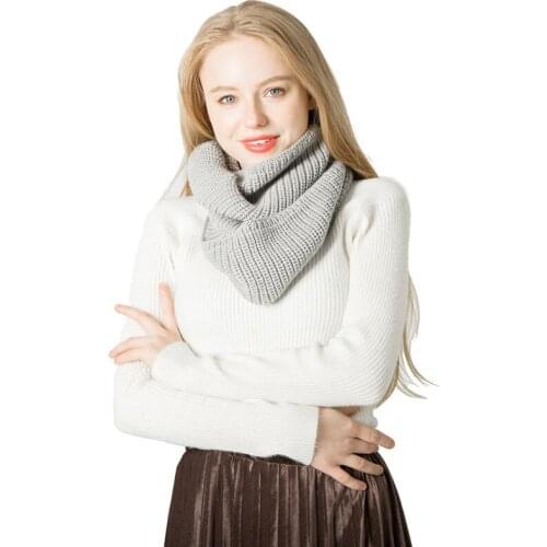 2018 Knitted Winter Scarf Women Warm Ring Fashion Solid Color Tube Scarf Female Ladies Warm Cozy Neck Scarf