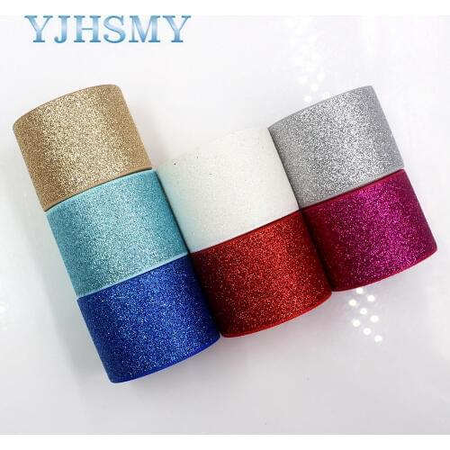 YJHSMY G-181027-1441,38mm 5yards/lot Solid color Flash powder grosgrain ribbon,Wedding decoration,DIY Gift wrapping materials