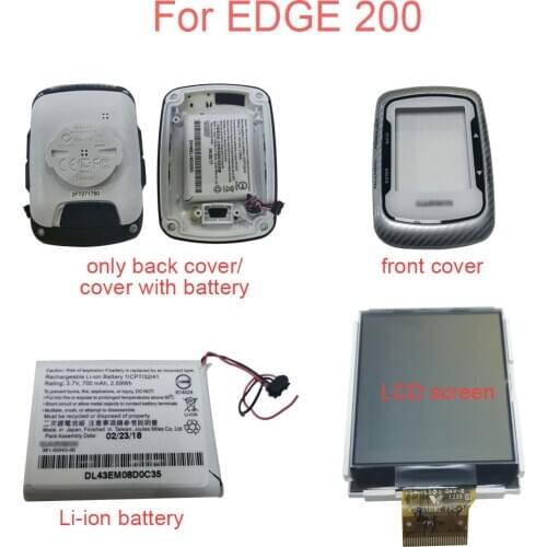 For GARMIN Edge 200 Front Cover/Back Cover/Li-ion Battery/LCD Screen EDGE200 Sports Bicycle Stopwatch Accessories Replacement