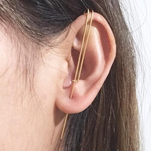 Gold Filled/925 Silver Ear Climber Handmade Earrings Jewelry Punk Oorbellen Minimalist Boho Earrings For Women