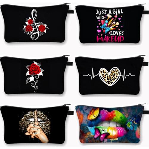 Cute Afro Girl Print Cosmetic Case Africa Women Fashion Makeup Bag Ladies Toiletry Bags Female Travel Organizer Make Up Bags