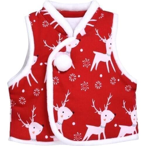 Christmas Elk Men and Women Baby Winter Festival Outing Clothes Newborn Baby Foreign Costumes Childrens Small Vest