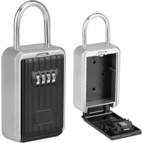 1Pc 4 Digit Password Safes Key Lock Box Waterproof Mini Outdoor Key Cipher Boxes Hanging Padlock Lock Box Safe Storage Case