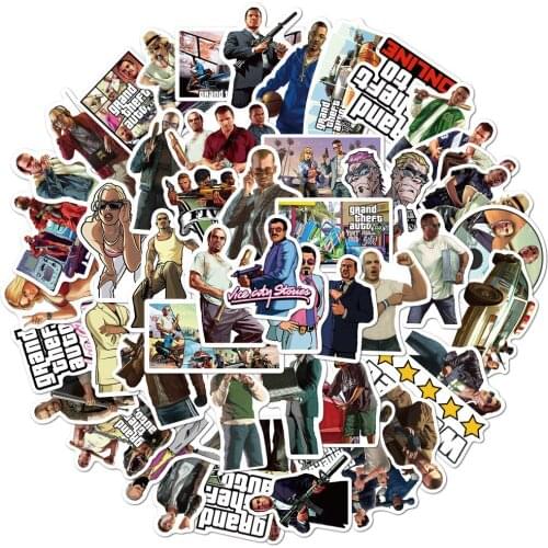 10/30/50PCS Funny Game GTA Graffiti Stickers Classic Toy Waterproof Decal DIY Travel Luggage Guitar Laptop Cartoon Kid Sticker