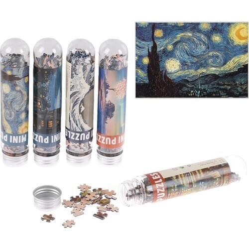 10 Types 150Pcs Mini Test Tube Puzzle Scenery Old Master Space Stars Oil Painting Jigsaw Educational Toy For Adults Kids