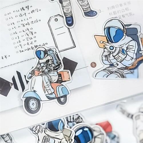 24pcs/pack Kawaii Stationery Stickers Astronaut daily life scrapbooking planner journal School Supplies diy