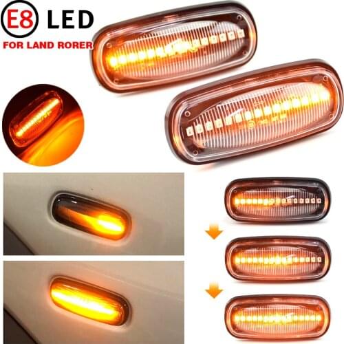 2x LED Turn Signal Dynamic Sweep Side Marker Lamp Repeater Indicator Light for Discovery 2 99-04 Freelander Defender XGB000030