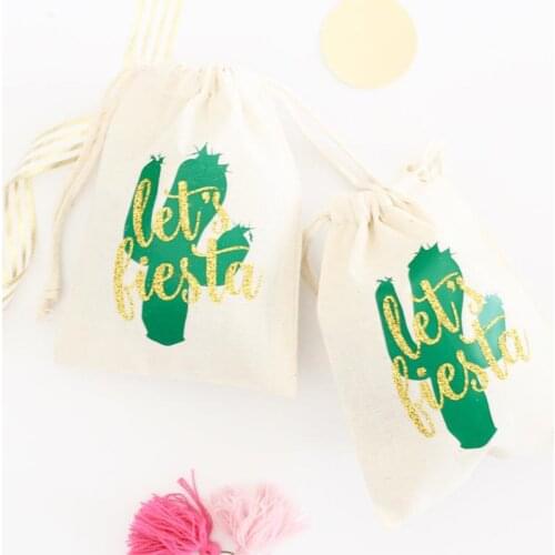 5pcs cactus Lets Fiesta Hangover Kit gift bag Bachelorette Party bridal shower bride to be Mexican birthday Cinco De Mayo Favor