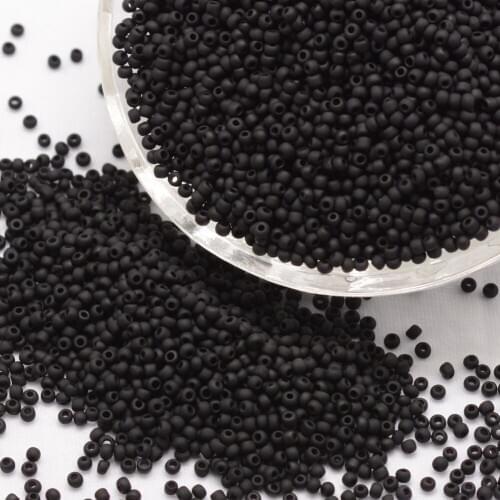 1 Pound 6/0 8/0 12/0 15/0 Opaque Frosted Glass Seed Beads Grade A Black for jewelry making Accessories Wholesale