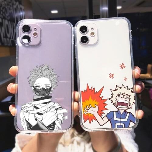 My Hero Academia Phone Case for IPhone 12 Mini 11 Pro 7 8 6 6S Plus X XS Max Xr Boku No Hero Academia Liquid Soft Clear Cover