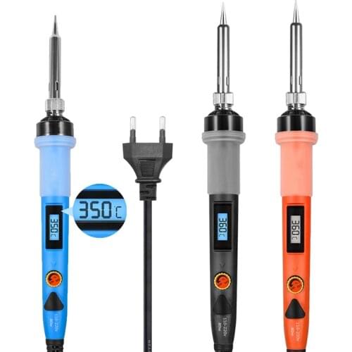 80W LCD Digital Electric Soldering Iron 220V 110V Temperature Adjustable Welding Tool Ceramic Heater Soldering iron gun Rework