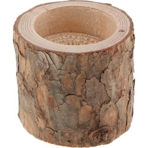 Wooden Tree Stump Tea Light Holder Candlestick for Home Wedding Decoration 5cm