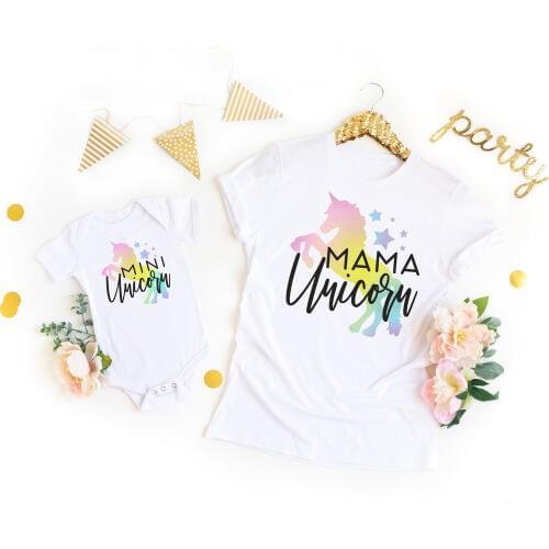 3 Designs Mama Unicorn Mini Unicorn Shirts Mommy and Me TShirts Mother and Daughter Matching Shirt Mom and Baby Matching Outfits