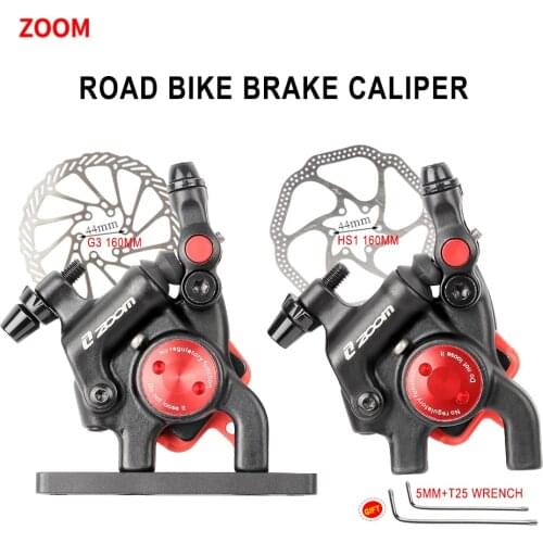 ZOOM HB105 Road Bike Hydraulic Disc Brake 160mm Hydraulic Mechanical Line Flattened Installation Front And Rear Clamp Rotor
