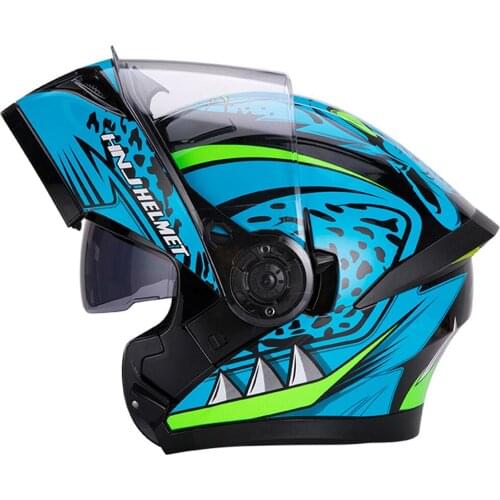 HNJ New Motorcycle Helmet Flip up Motocross Helmet Capacete da Motocicleta Cascos Moto Casque Doublel lens Racing Riding Helmet