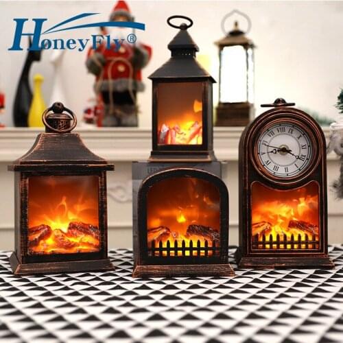 HoneyFly LED Fireplace Haloween Dynamic Lamp Simulation Flame Effect Night Light USB Battery Powered For Christmas Living Room