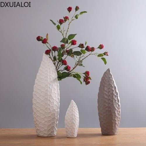 Simple Nordic ceramic vase fashion indoor TV cabinet table decoration floral living room flower arrangement ornaments DXUIALOI