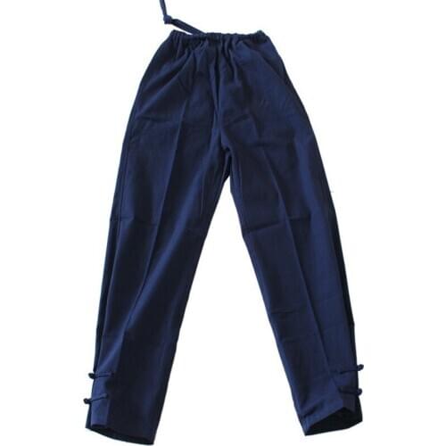 Chinese Wushu Kung Fu Pants Martial Arts Tai Chi Wing Chun Trousers 100% Cotton Sports Casual Tang Suit Pants