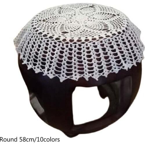 Handmade round lace cotton table place mat crochet coffee placemat pad Christmas drink coaster cup mug tea dining doily kitchen