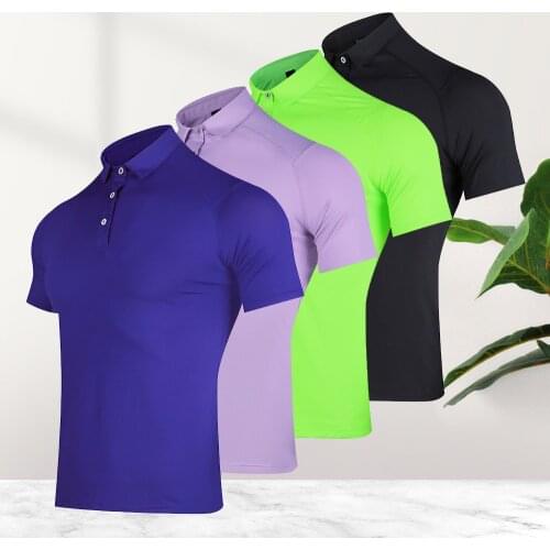 Summer Polyester Golf Short-Sleeve Business Golf Wear Men Lapel Fashion Casual Quick Dry Breathable Golf Wear Womens T-Shirts