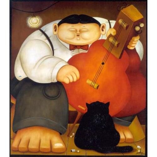 Handmade Fernando Botero fat woman oil painting art on canvas wall for living room art Home Decoration Fat Art