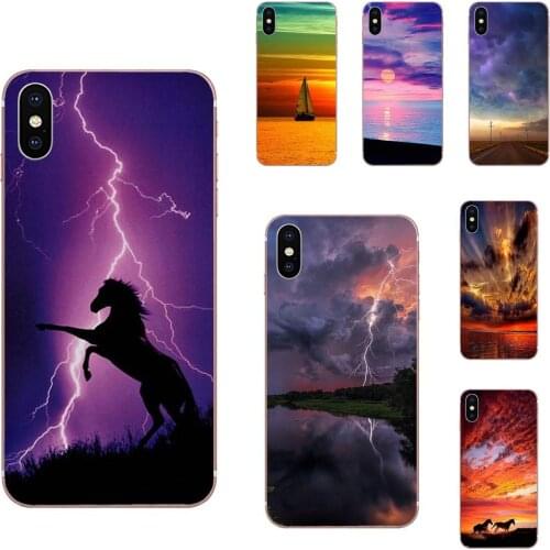 For Huawei NOVA 6 SE 5 P40 p30 lite Pro Honor V30 20 Pro Mate 30 Pro Lite 20s Soft TPU Coque Case Capa Horse Sunset Clouds