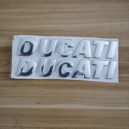 Emblems Stickers Decals 3D Silver Reflective Motorcycle Logos for Ducati 1200 959A 848 EVO ABS 796 821 895